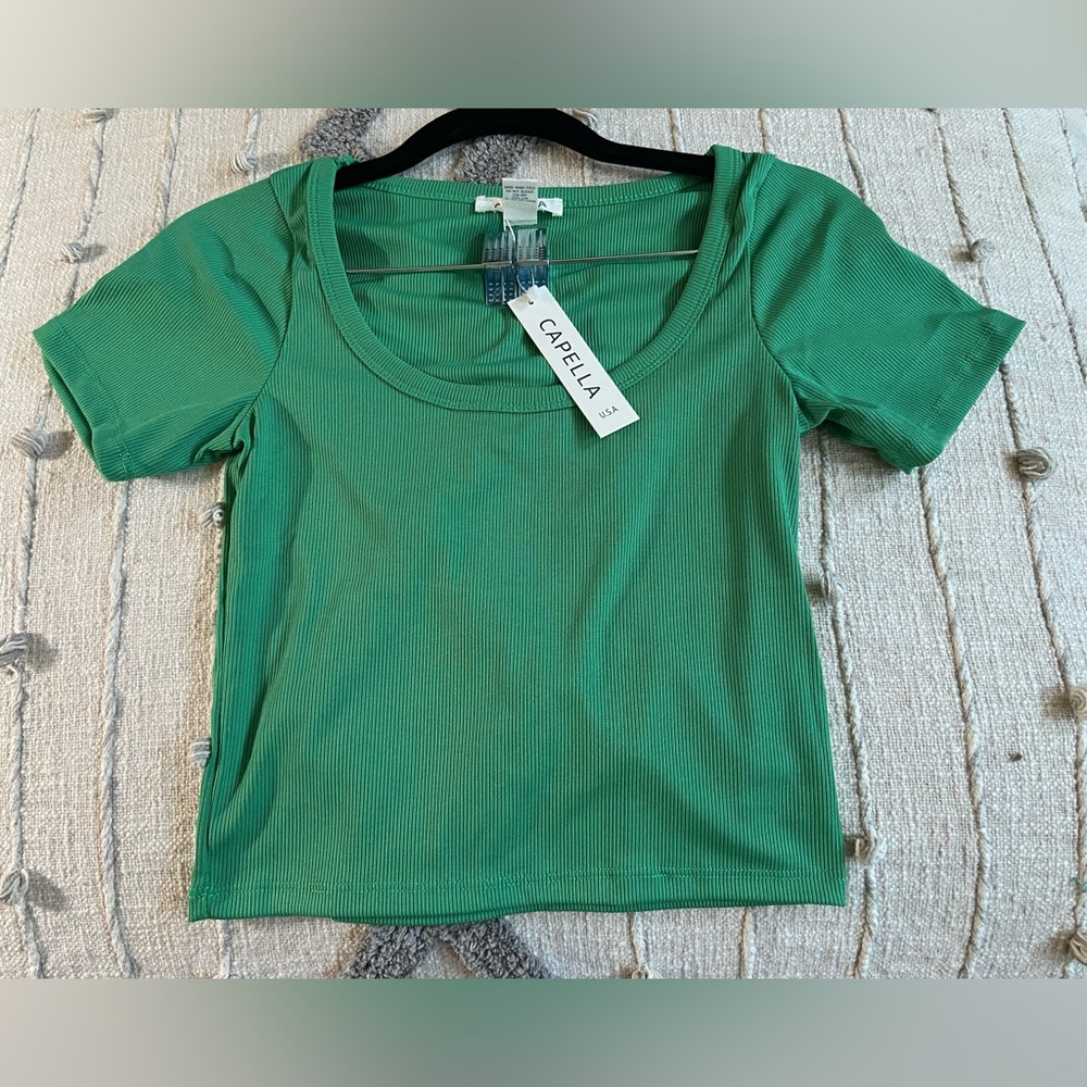 Brand New Green, Large Women’s Crop Top.